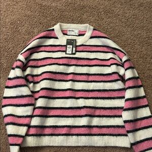 Primark Pink and Black Striped Sweater
